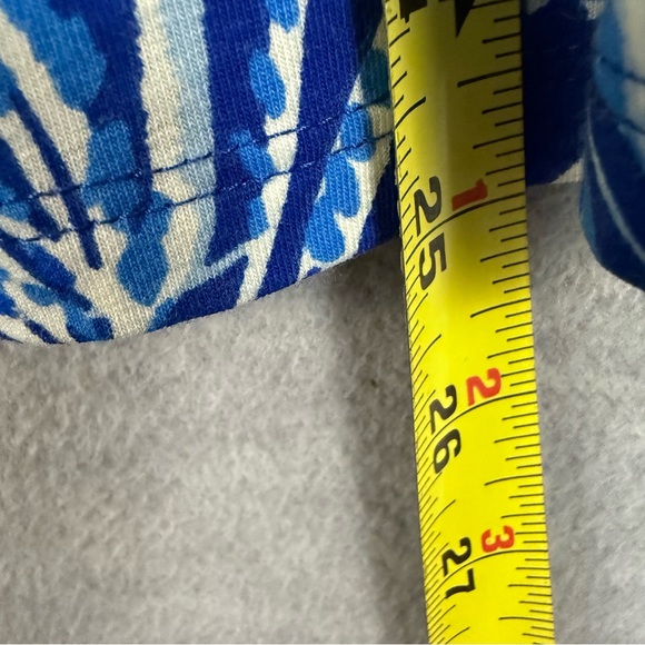 Lilly Pulitzer M Laddie Top Twilight Blue Ruffle Bell Sleeves Stretchy Boat Neck - Picture 13 of 14